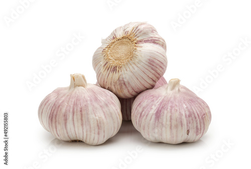 fresh garlic isolated on white background 