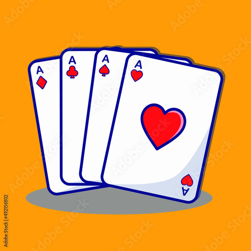 playing icon four card premium vector