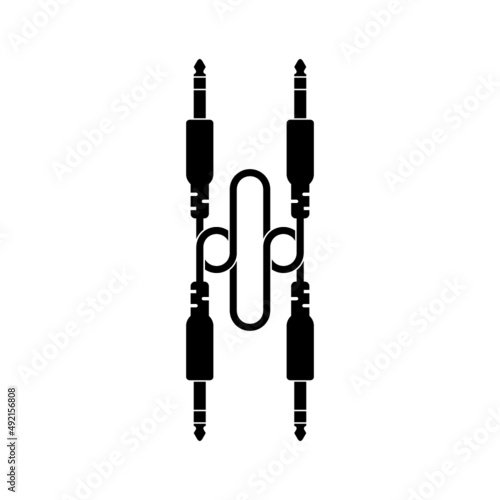 Audio jack icon isolated on white background