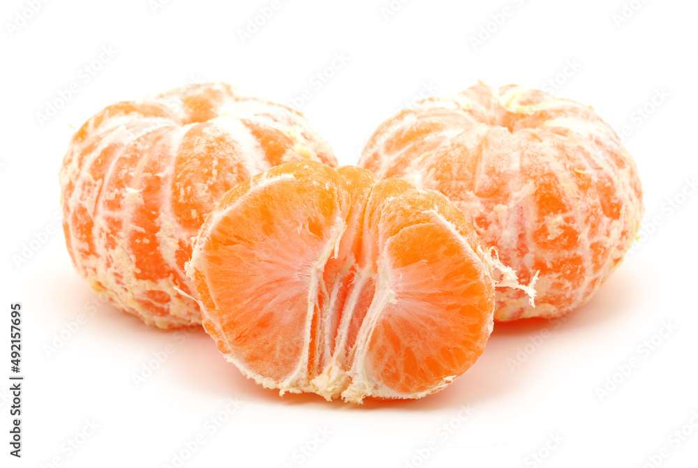 peeled tangerine isolated on white peeled tangerine isolated on white