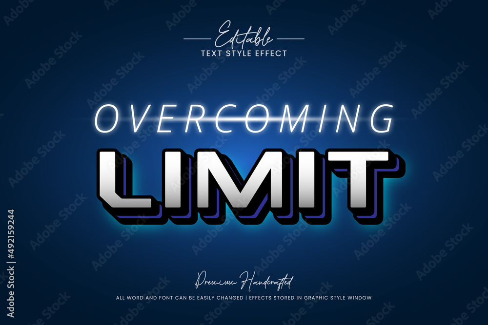 Overcoming Limit 3d Text Style Effect. Editable illustrator text style. Overcoming Limit 3d Text Style Effect. Editable illustrator text style.