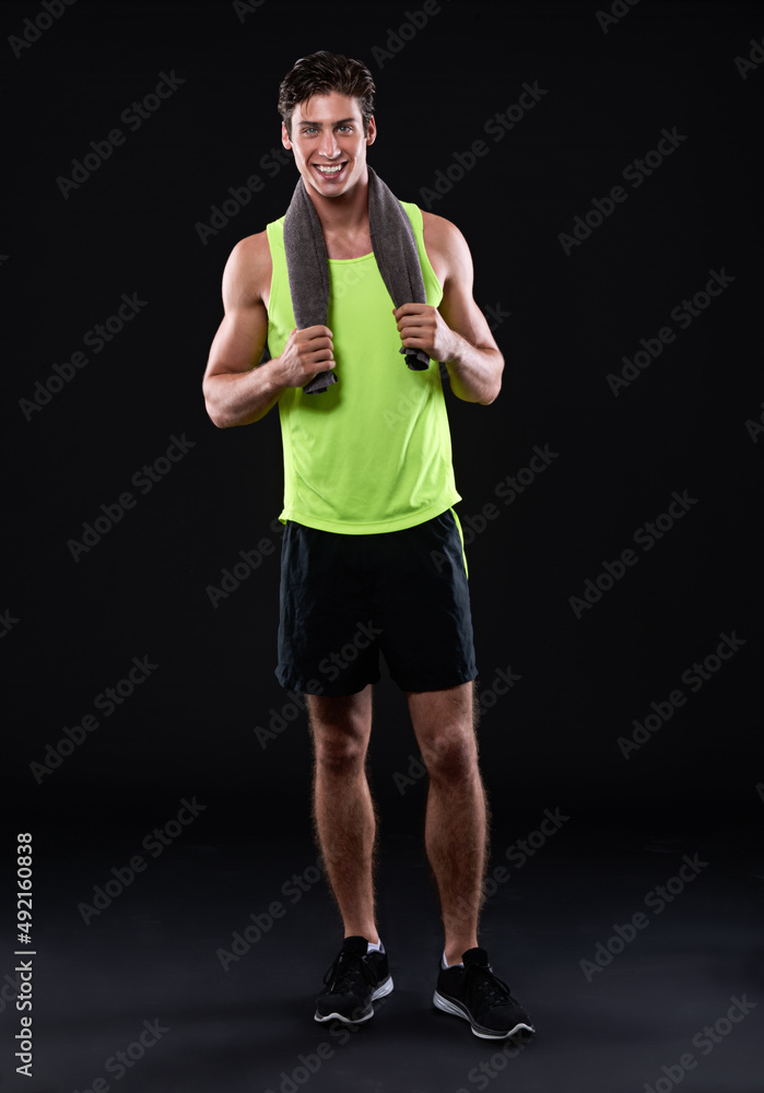 Time to break a sweat. Studio shot of a handsome young man in sportswear. Time to break a sweat. Studio shot of a handsome young man in sportswear.