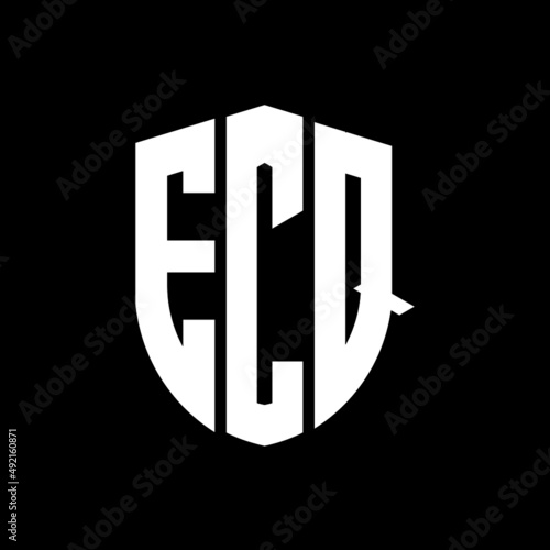 ECQ letter logo design. ECQ modern letter logo with black background. ECQ creative  letter logo. simple and modern letter logo. vector logo modern alphabet font overlap style. Initial letters ECQ  photo