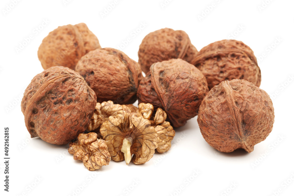 walnuts on a white background walnuts on a white background