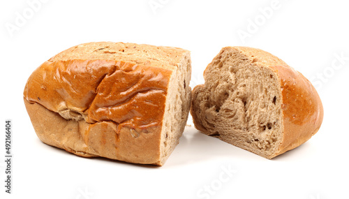 Bread on isolated white background.