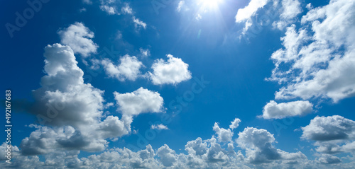 Blue sky with clouded and sunshine © BigKhem
