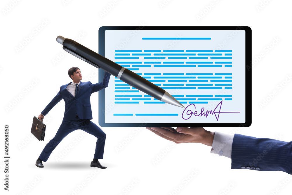 Electronic signature concept in the business Electronic signature concept in the business
