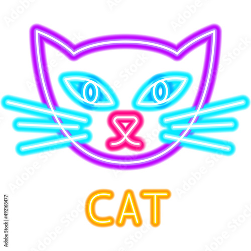 Cat Neon Label