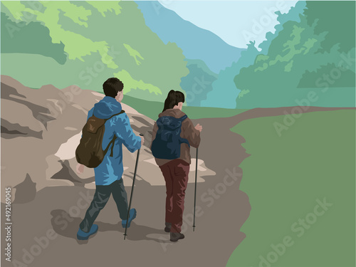 Hikers on the mountain