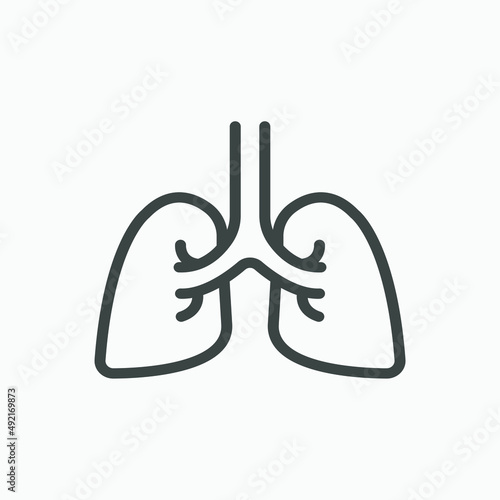 Lungs, organ, medicine, human, health, medical icon vector isolated 