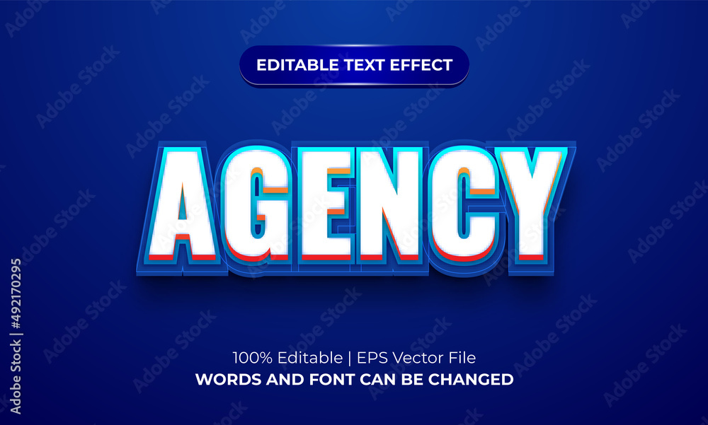 Agency 3d editable text effect