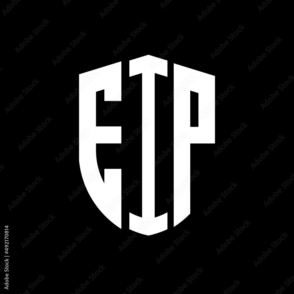 EIP letter logo design. EIP modern letter logo with black background ...