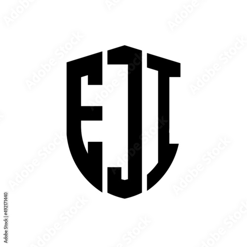 EJI letter logo design. EJI modern letter logo with black background. EJI creative  letter logo. simple and modern letter logo. vector logo modern alphabet font overlap style. Initial letters EJI  photo