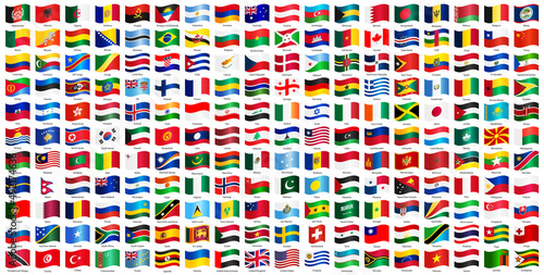 All world countries official national flags photo