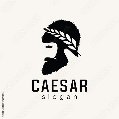 Caesar of Rome empire head vector logo design vector black silhouette
