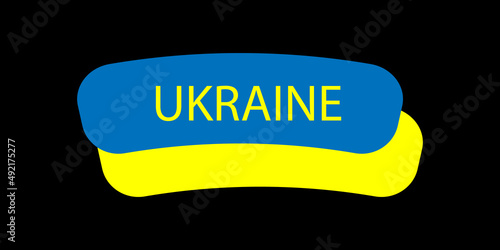 Ukraine flag on a black background.