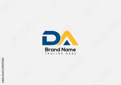 Abstract DA letter modern initial lettermarks logo design	 photo
