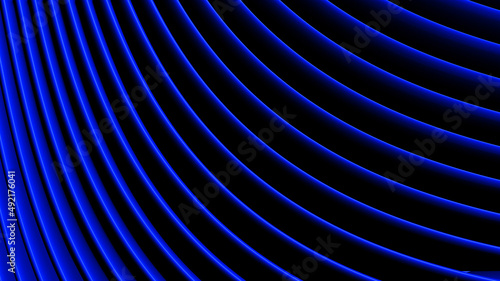 3D black blue wavy backgrou...