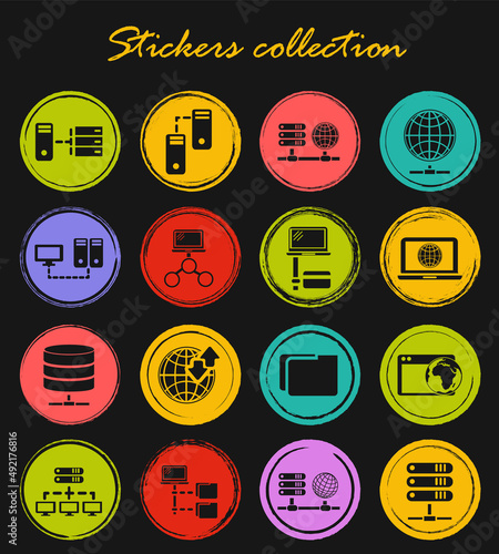 Internet, server, network icons set