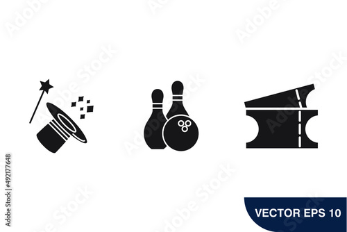 amusement icons  symbol vector elements for infographic web