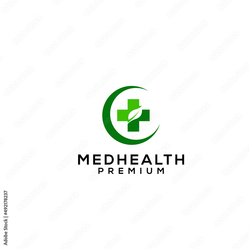 Green Health logo vector icon illustration design Premium Vector