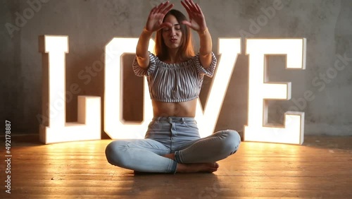 Beautiful girl prepares for a party at home