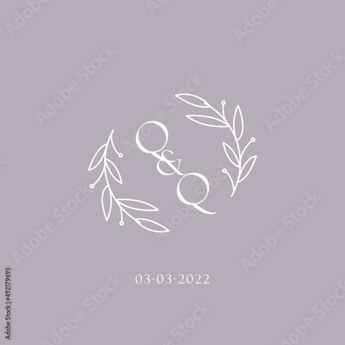 Initials QQ wedding monogram logo inspiration