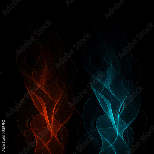 Neon wave set. Abstract vector background. Design element. eps 10