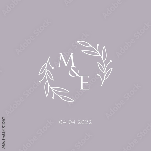 Initials ME wedding monogram logo inspiration