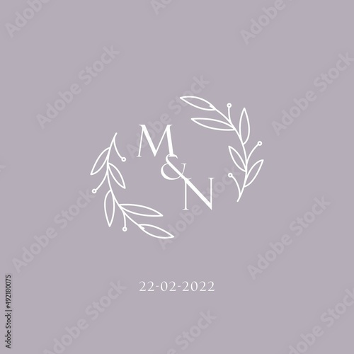 Initials MN wedding monogram logo inspiration