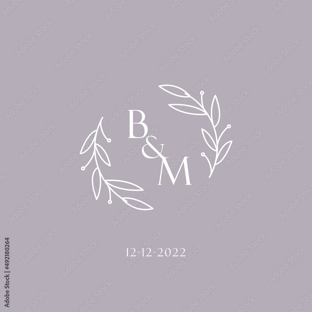 Initials BM wedding monogram logo inspiration Stock Vector | Adobe Stock