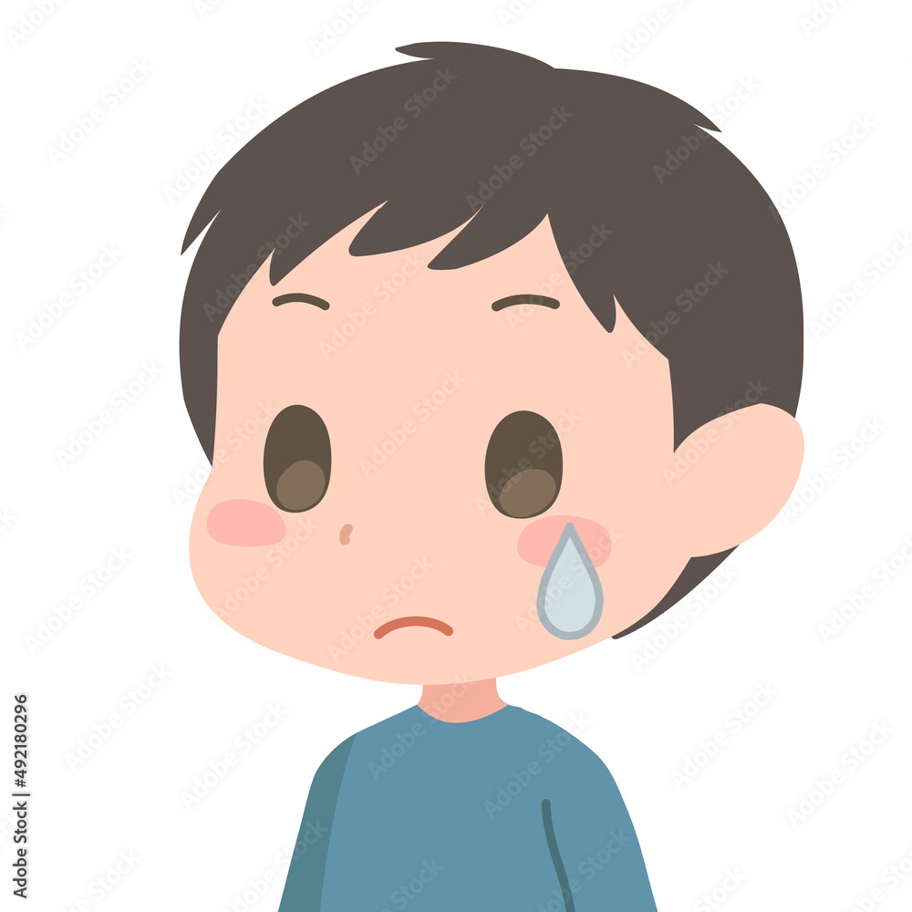 困惑する男の子のイラスト 汗 困惑する男の子のイラスト 汗