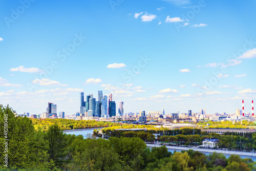 Panorama of Moscow with Moscow City Skyscrapers  seen from Sparrow Hills © Uwe Michael Neumann