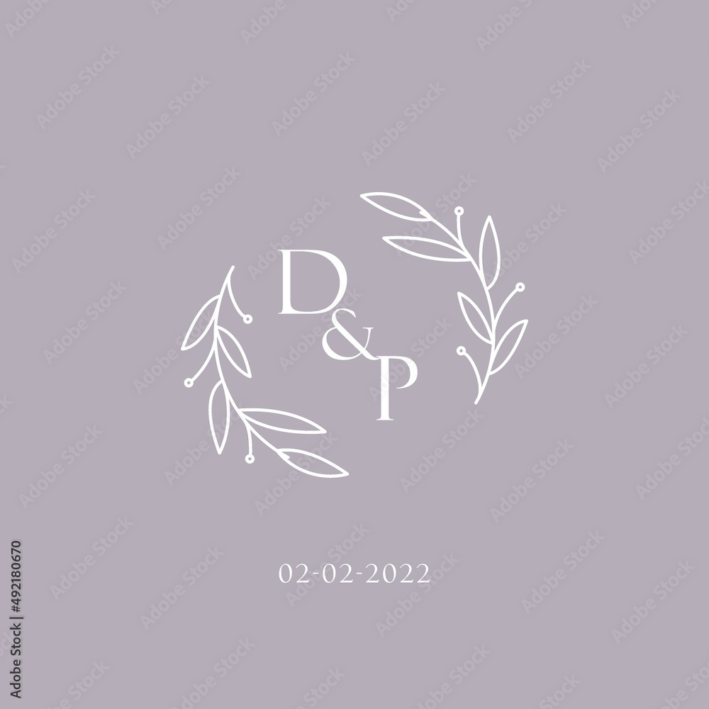 Initials DP wedding monogram logo inspiration Stock Vector | Adobe Stock