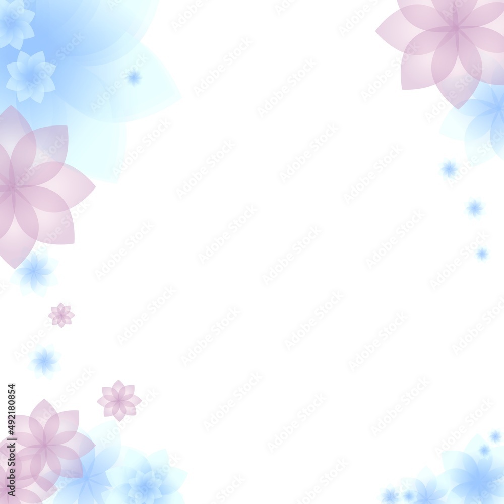 design of blue and pink flower wallpaper
