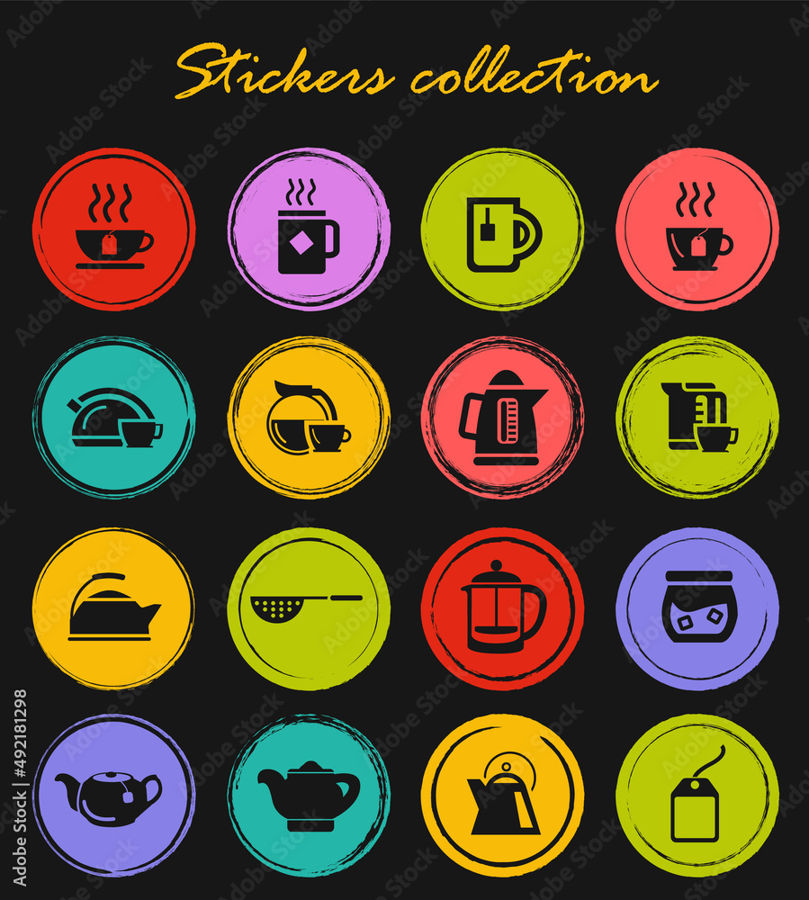 tea and tea making icons tea and tea making icons