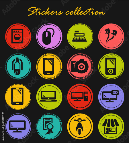 Supermarket electronic icons set © lisess