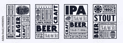 Set of template label for craft beer