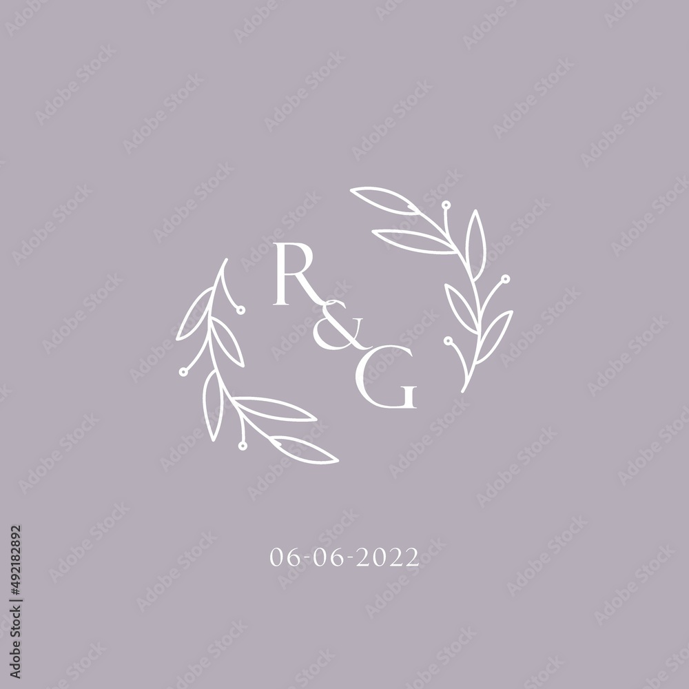 Initials RG wedding monogram logo inspiration Stock Vector | Adobe Stock