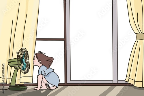 Tableau sur toile 소녀 감성 일상 일러스트 벡터 소스 디자인