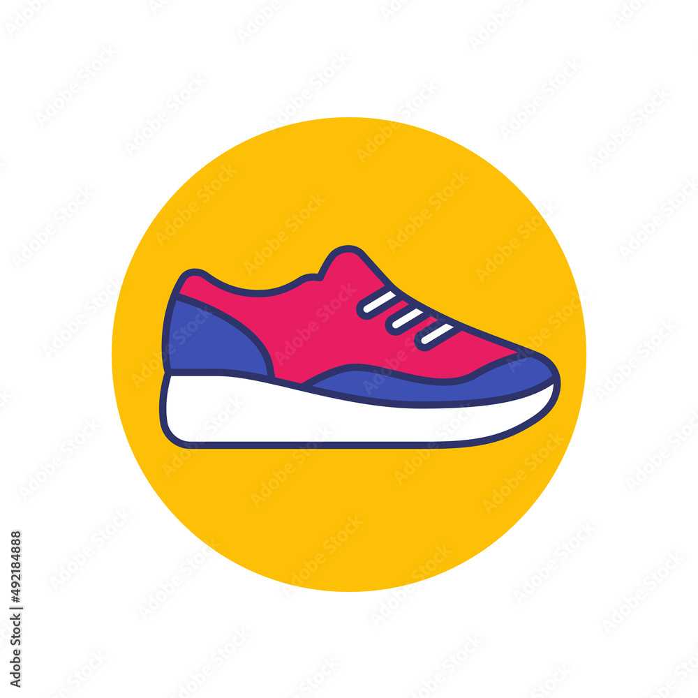 Running shoe, sneakers icon with outline Running shoe, sneakers icon with outline