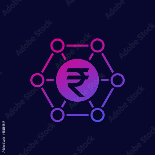 Financial diversification and indian rupee vector icon
