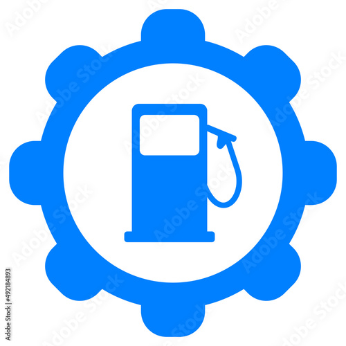 Tankstelle und Zahnrad