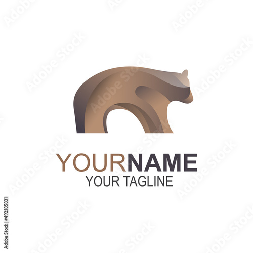 bear creative illustration logo icon design