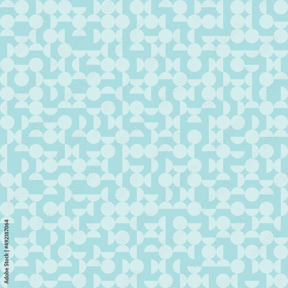 Seamless mosaic with geometric shapes in the style of the Scandinavian pattern, pastel background with circles, squares. Minimalistic abstract template for cover or web design. Seamless mosaic with geometric shapes in the style of the Scandinavian pattern, pastel background with circles, squares. Minimalistic abstract template for cover or web design.