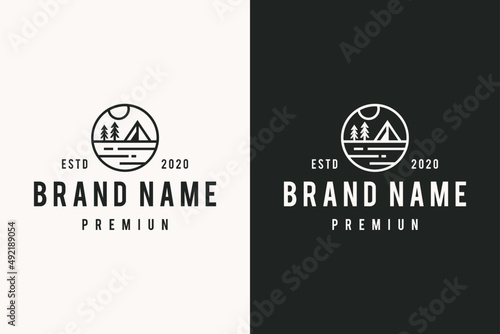 camp hipster vintage logo vector icon illustration