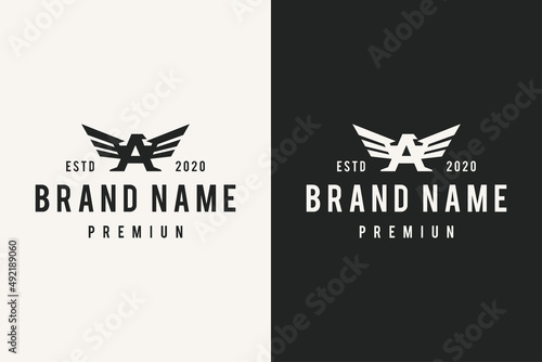 eagle hipster vintage logo vector icon illustration
