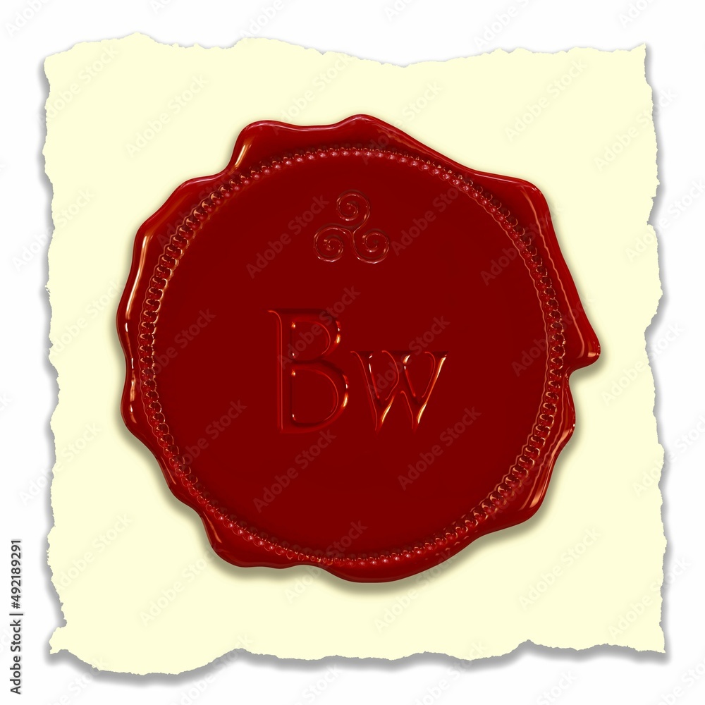 Red wax seal BW celtic Red wax seal BW celtic