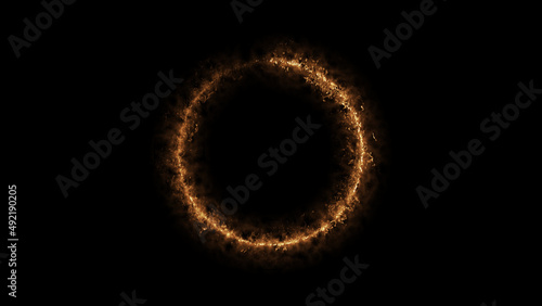 Circle FX background, fire, glow, sparks, flames, bloom effects