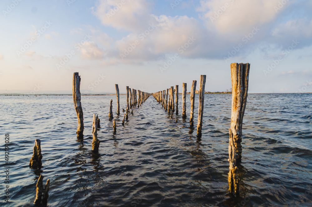 Lake Pomorie, protected area, located on the Via Pontica bird migration route. Bulgarian lake with ornithological importance. Lake Pomorie, protected area, located on the Via Pontica bird migration route. Bulgarian lake with ornithological importance.